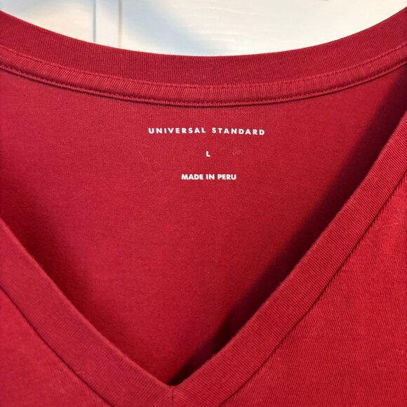 Universal STANDARD Red Long Sleeve Tesino V-Neck Tee Dress Plus Size  L - Picture 5 of 12